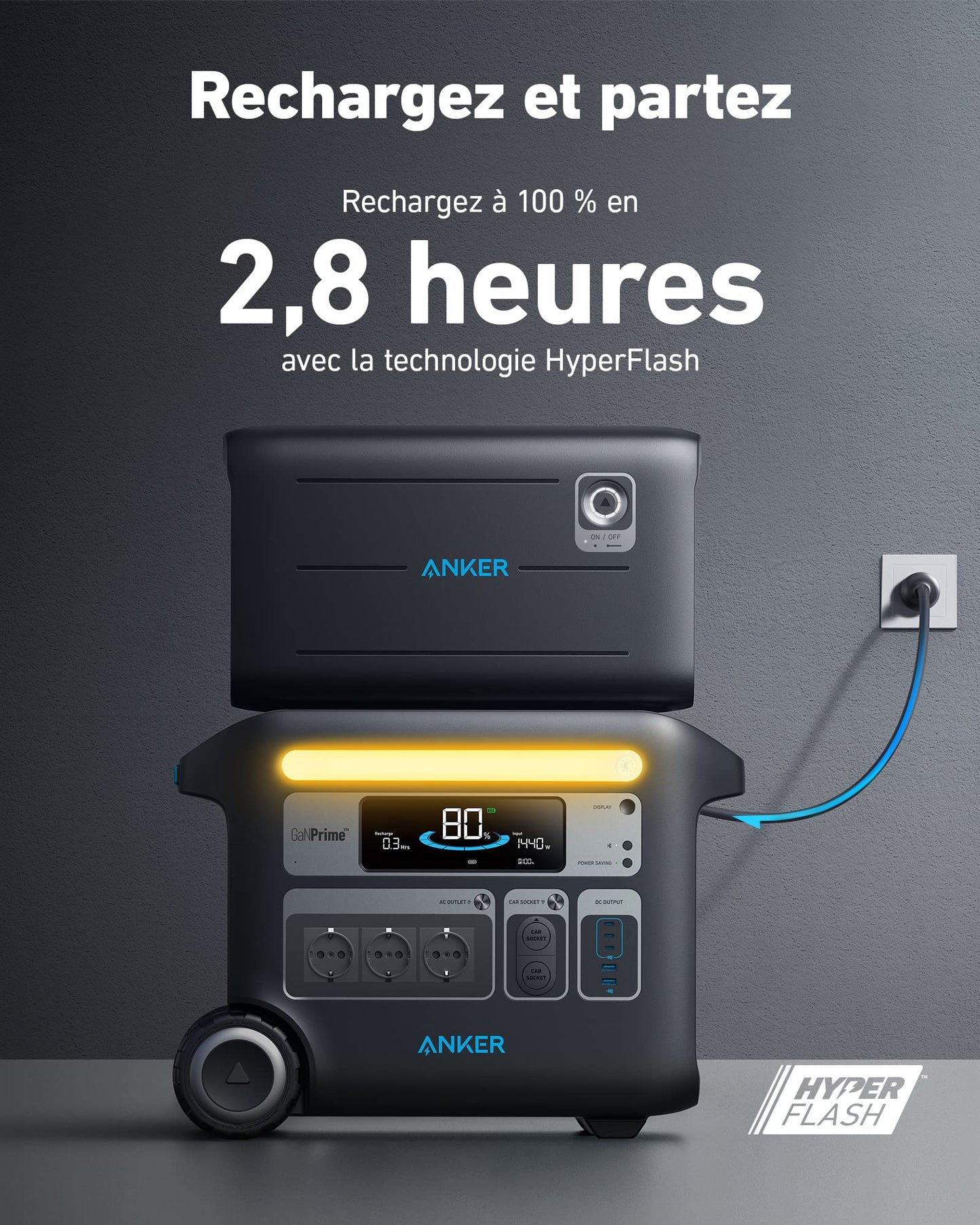 Anker SOLIX F2000 + batterie additionnelle - 4 096 Wh | 2 400 W