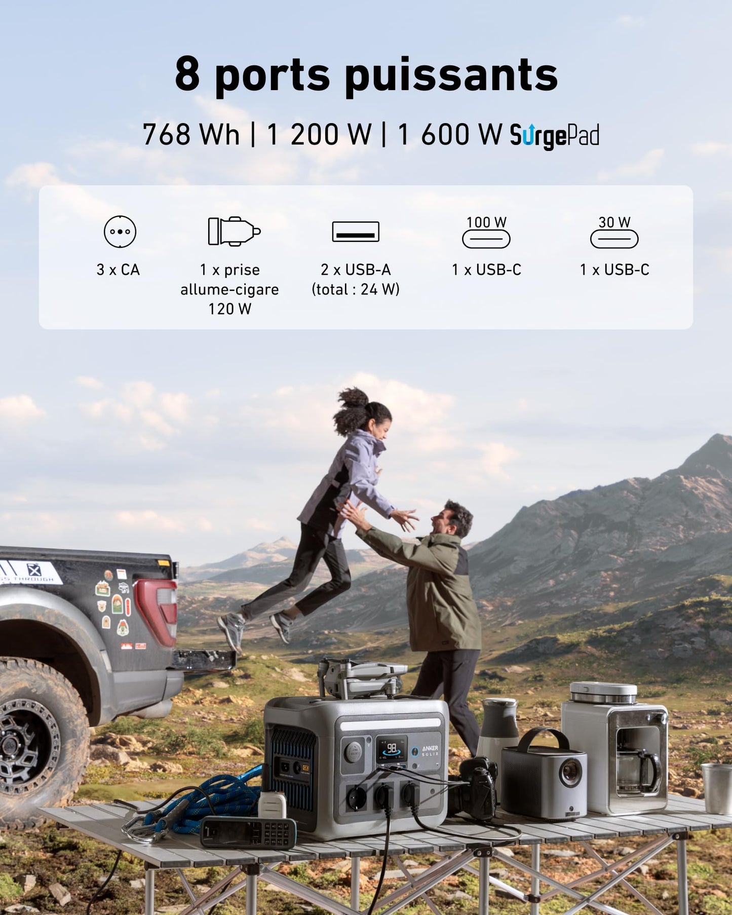 Anker SOLIX C800 Plus générateur solaire + panneau solaire 200 W