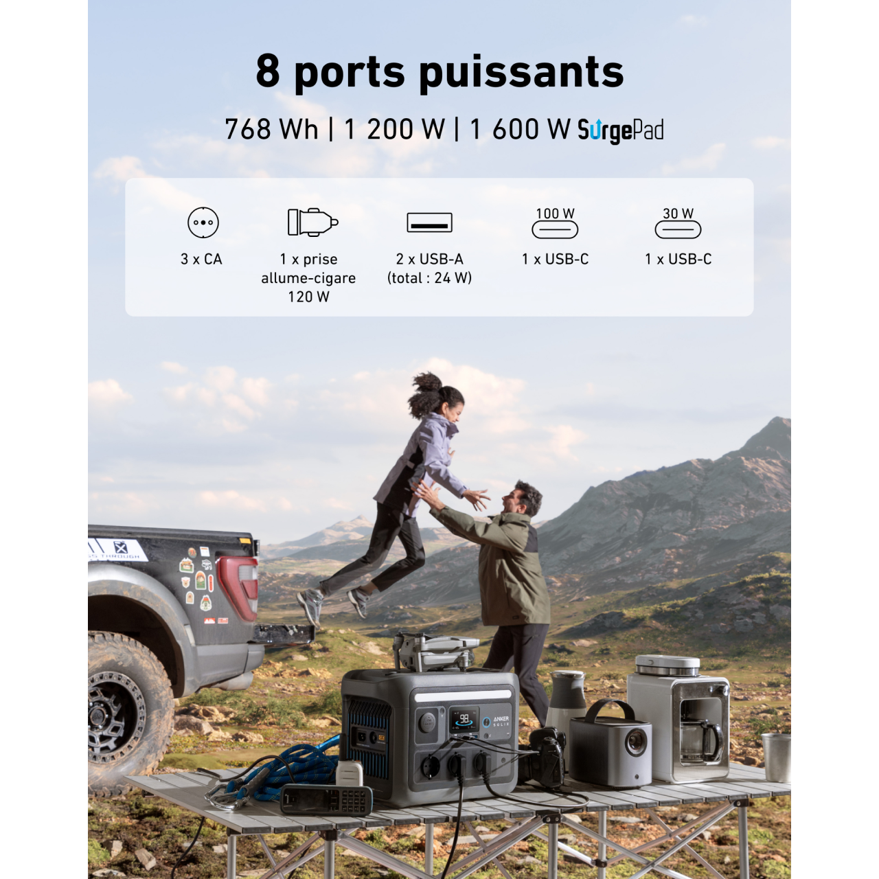 Anker SOLIX C800 Plus station électrique portable - 768 Wh | 1 200 W